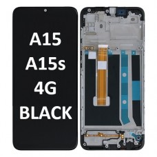 OPPO A15 / A15s 4G (2020) LCD touch screen with frame (Original Service Pack) [Black] 4907272/4905630